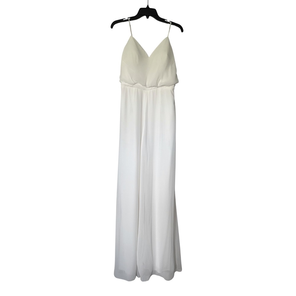 Morilee Madeline Gardner Ivory Chiffon Wide Leg Bridal Jumpsuit 6